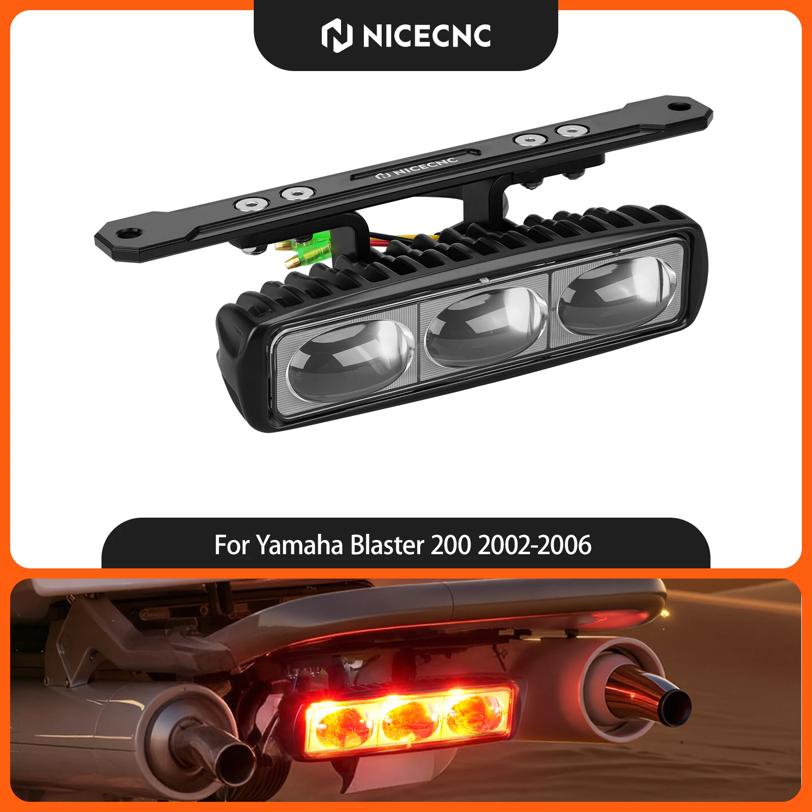 NICECNC For Yamaha Blaster 200 2002-2006 ATV Brake Tail Light For Yamaha Banshee 350 WARRIOR 350 IP68 Waterproof Accessories