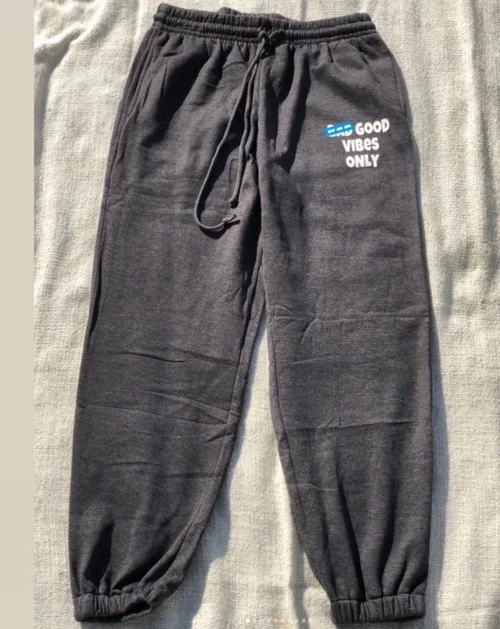 

Мужские спортивные штаны в минималистском стиле, позитивные Vibes, повседневные спортивные штаны с эластичной резинкой на талии, спортивная одежда из мягкой ткани, дышащая тренировка