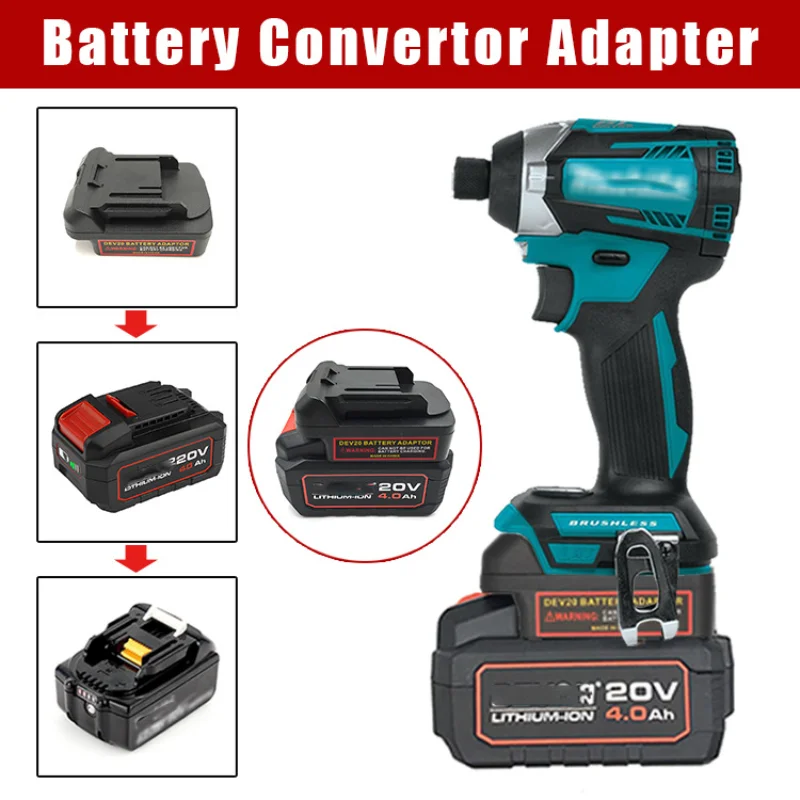 ตัวแปลงแบตเตอรี่ Converter สำหรับ Devon 20V Li-Ion แบตเตอรี่แปลงสำหรับ Makita MT 18V BL Series Lithium แบตเตอรี่ไฟฟ้าเครื่องมือ
