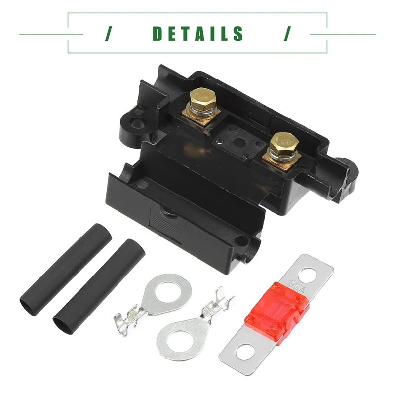 ANS Fuse Holder Kit For Dual Battery System, Fuse Holder, Tube Terminals, Pre Cut Heat Shrink Sleeving ,6 Set (50A) Durable