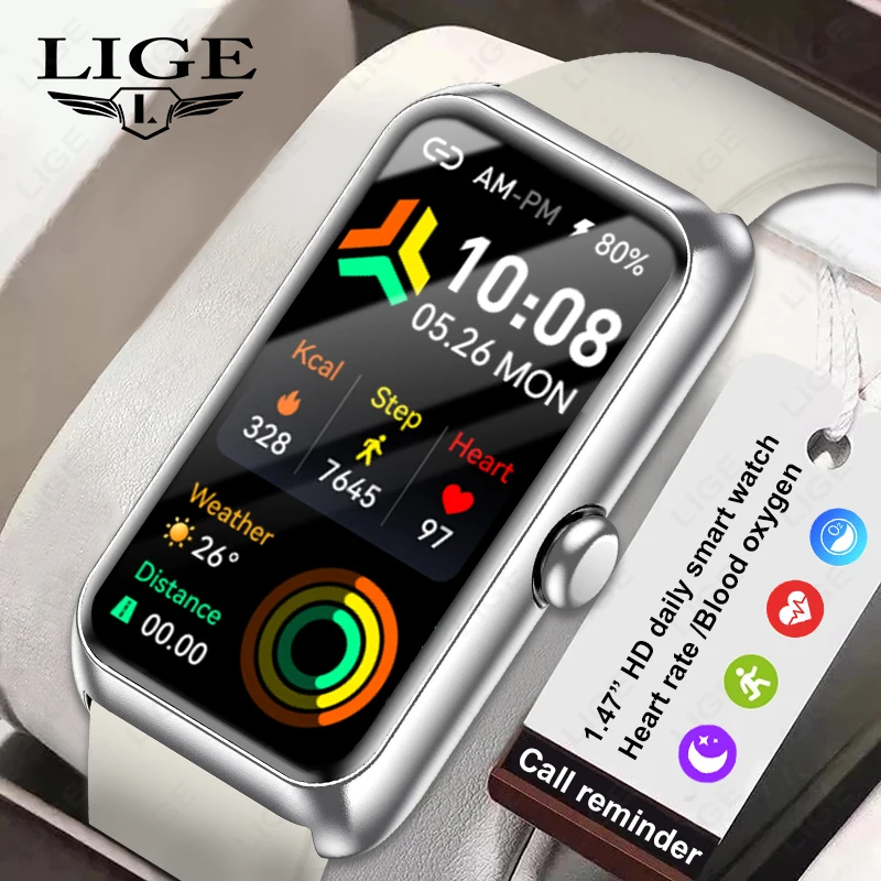 

New Sport Band Fitness Tracker Call Reminder Smart Bracelet Heart rate Sleep Health Monitor Custom Dial Music Control Smartwatch