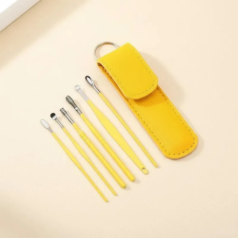 Effective 6Pcs Earwax Cleaning Tool with Spiral Earpick and Ear Curette, Ear Care Tool for Daily Use