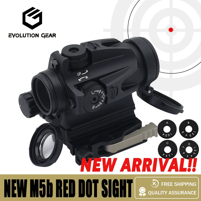 

NEW EVOLUTION GEAR Tactical M5b RDS Red Dot Sight Reflex Scope Sight with LRP, BCM , LEAP QD Mount Full Markings Hunting Airsoft