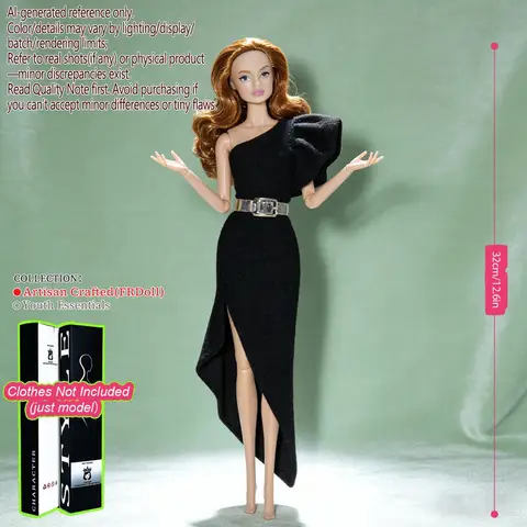 12.6in 1/6 Ball-Jointed BJD/MJD - 12-Joint Posable, Realistic Skin, Collector’s Premium Gift (Figure Only)