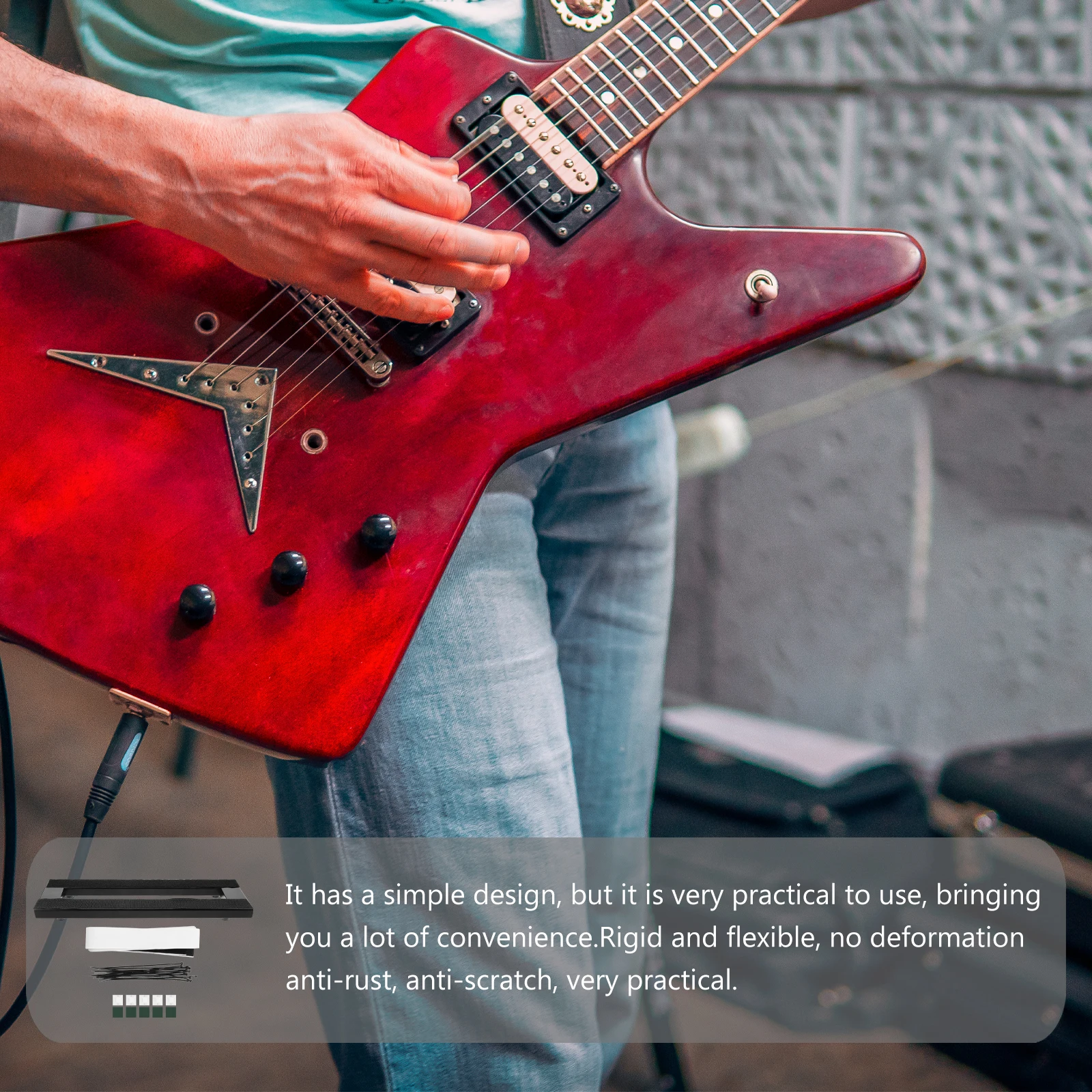 

Guitar Pedal Board Effect Plate Holder Durable Practical Electric Bass Supplies Accessories Stage Performance Musical Gift