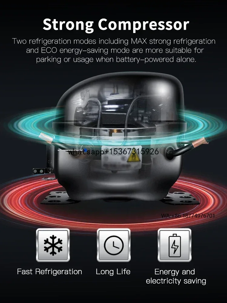 

55л двухзонный автоматический портативный автомобильный холодильник с морозильной камерой, холодильник для кемпинга, охладитель для автомобиля/фургона/яхты/лодки/грузовика
