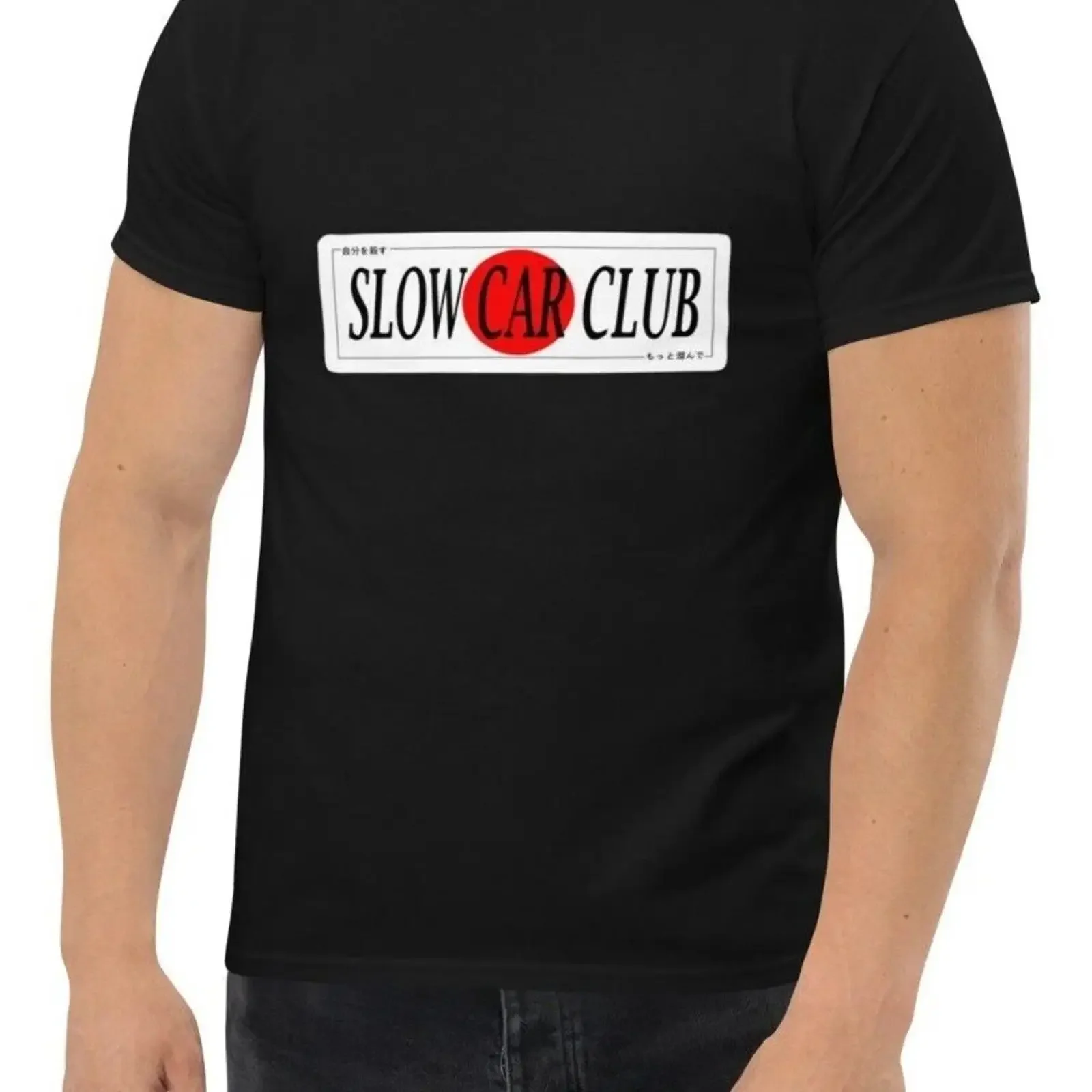 New JDM Slow Car Club Men's T Shirt S 3XL Assorted Colors vintage Washed fashion Stretched Casual graphic homme Breathable Soft