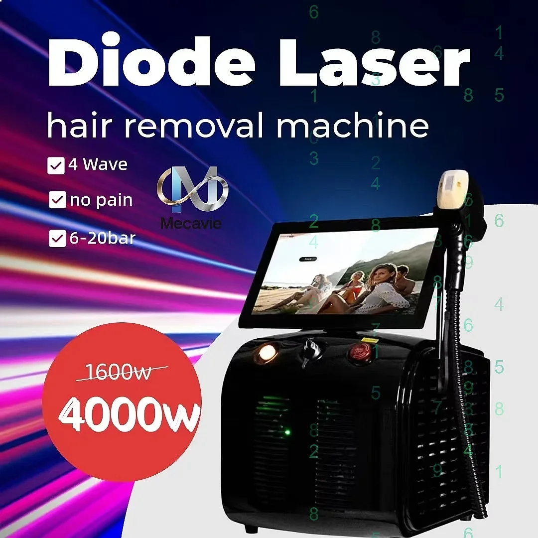 2026 Portable Soprano Ice Titanium Laser 4-Wave Hair Removal 4000W Professional