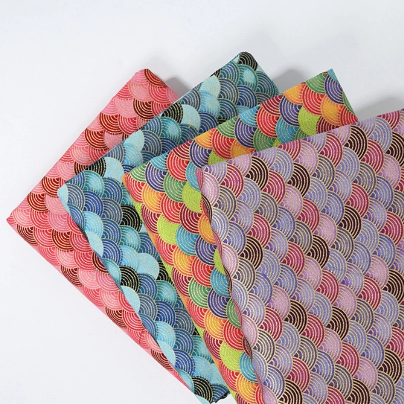 

Japanese Style Gold Printed Cotton Fabric Wave Pattern Non-stick Cloth for DIY Sewing Bags Quilting Patchwork Home Decor Crafts