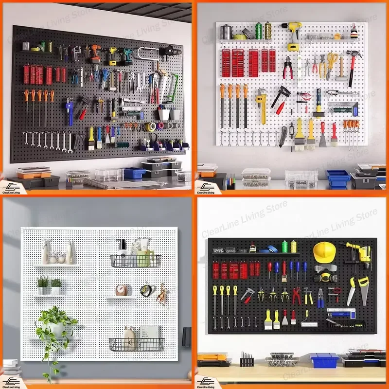 for Peg Board Wall Tool Storage Multifunctional Hanging Board Perforated Warehouse Shelf Metal Kit Organizer Hardware Sorting