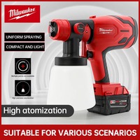 Milwaukee Electric Spray Gun 800ML Cordless Paint Sprayer High Power Tools Auto Furniture Steel Coating Airbrush 18V Battery