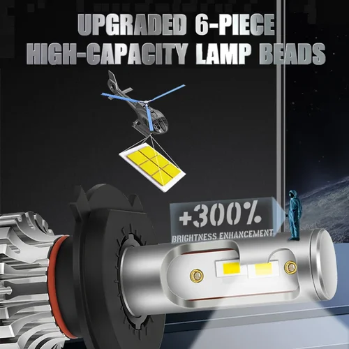 Imagen 2 del producto H7 H4 Led Canbus 110W 26000LM faro H1 H8 H9 H11 9005 Hb3 Hb4 9012 H13 9007 bombilla Led 12V 4300K 6000K lámpara Turbo para coche