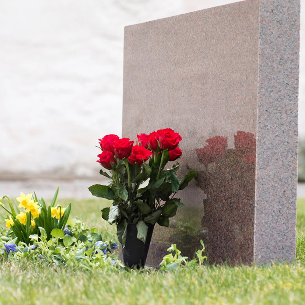 

6 Pcs Plastic Flower Pot Vase Cemetery Holder Commemorative for Gravesite Holders Delicate