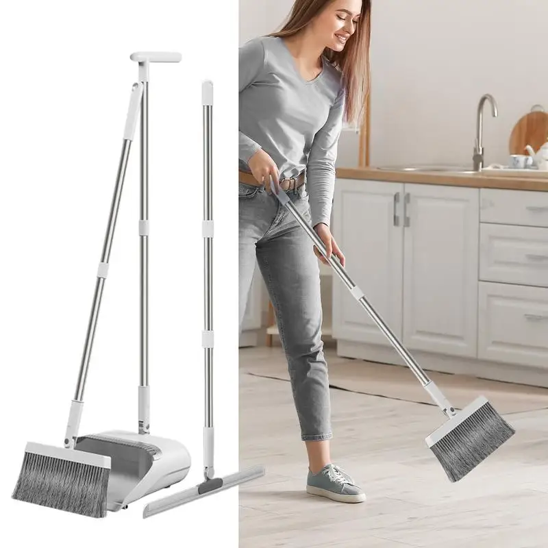 Broom And Dustpan Set Folding Dustpan And Brush Combo Flexible Foldable Broom And Dust Pan Combo For Home Kitchen Living Room