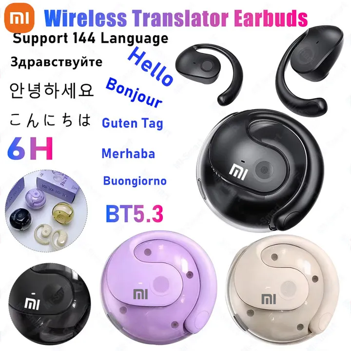 Xiaomi Wireless BT Smart Translation Earbuds Real-time Translation 114 Languages Smart Translation Device Earphones Smart Earbud