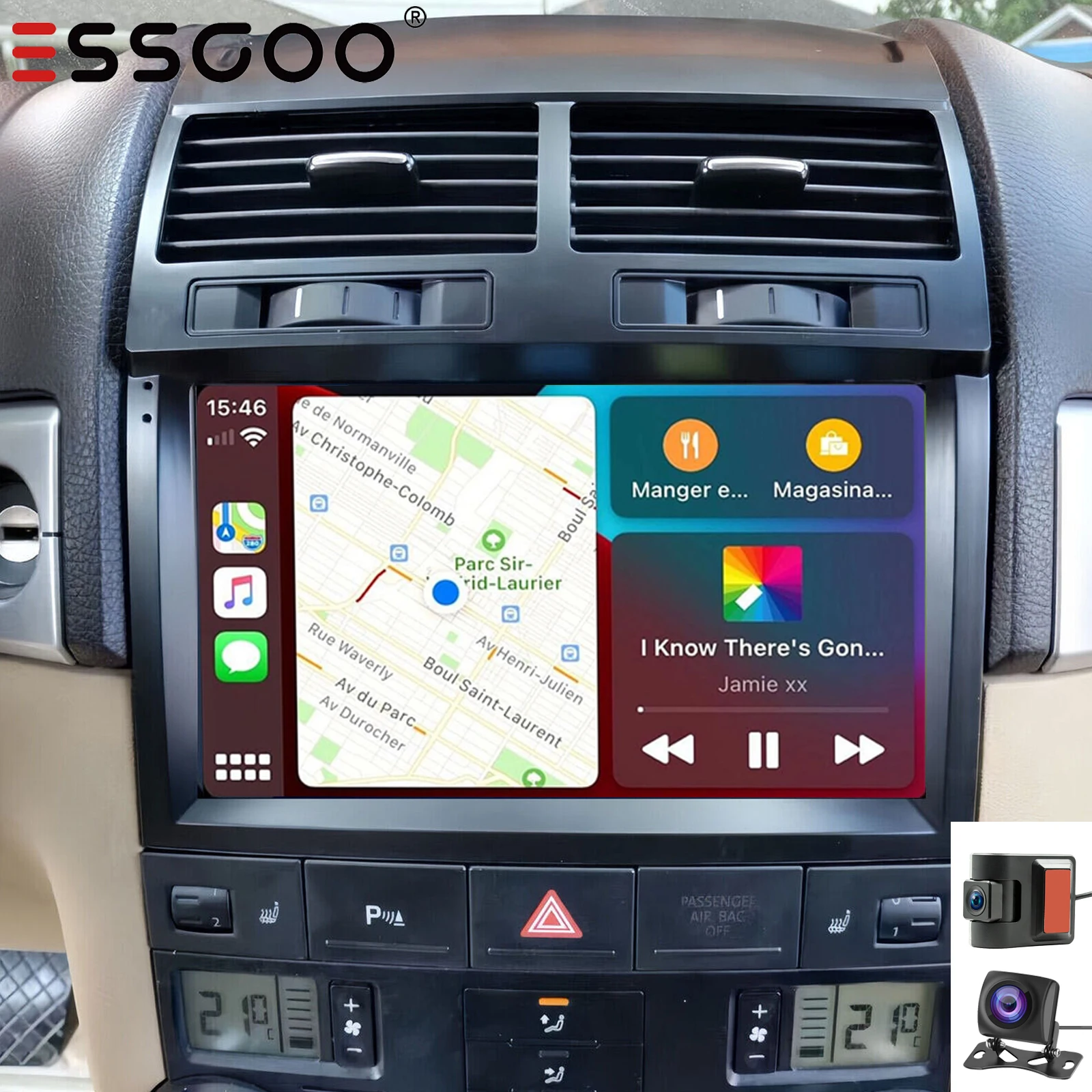 

9 "Android 15 для VW Touareg 2003-2010 Автомобильная стереосистема Apple Carplay GPS Navi WiFi Сенсорный экран 2 + 32G Bluetooth FM SWC + DVR и AHD