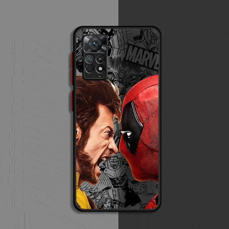 Marvel Deadpool Wolverine Phone Case for Xiaomi Redmi 13C12 5G 10C 12C 9 10 9A 9T 9C A1 A2 Plus K40 Pro Matte funda Cover