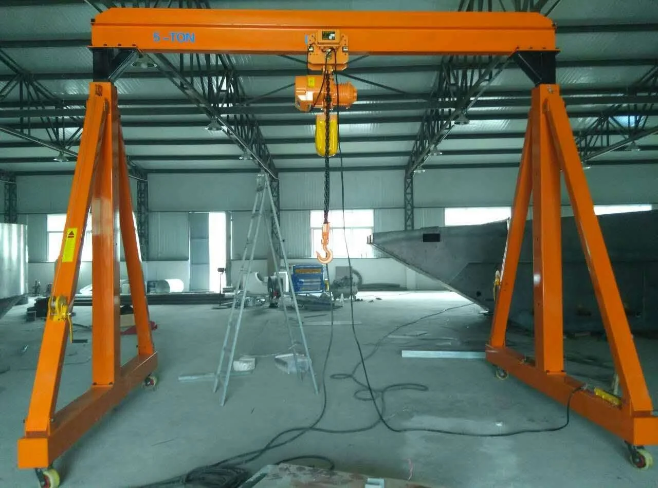 For Chinese supplier 1 2 3 5 10 15 20 ton workshop portal gantry crane / 5000kg mini small electric mobile hoist gantry crane