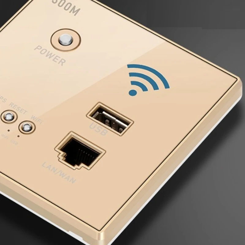 مقبس واي فاي لاسلكي مع USB ذكي ، جهاز توجيه مع لوحة زجاجية كريستالية ، جدار مدمج Mbps ، مرحل AP ، جديد ، Rj45
