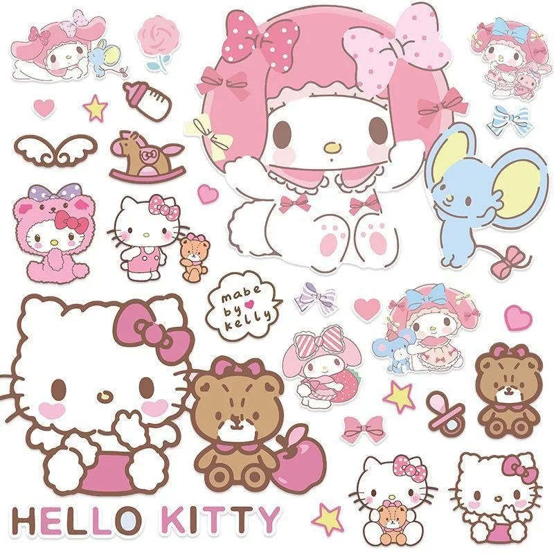 

Наклейки с героями мультфильмов «Hello Kitty Cat», водостойкие мотоциклетные, электрические, автомобильные, шлемы, окна, царапины, декоративные наклейки