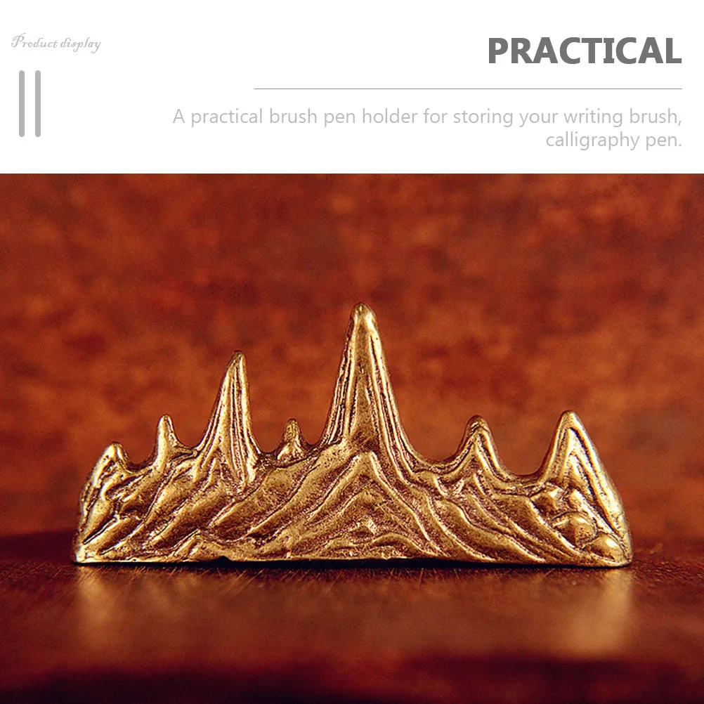 حامل الخط النحاسي تصميم على شكل جبل لمكتب فرشاة الحبر حامل اللوحة رف القلم الكتابة فرشاة المنظم الدراسة #1