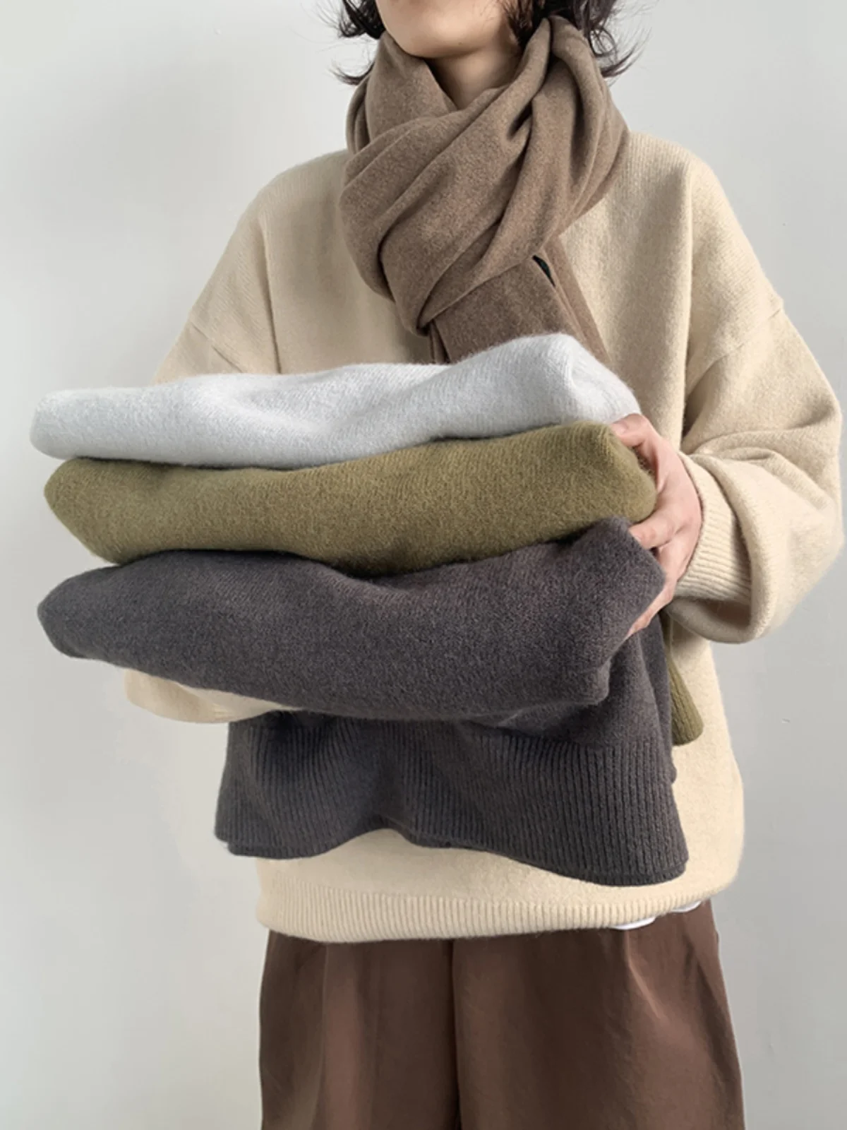 

Loose round Ne Knitwear Men's Autumn Winter Sle Retro Japanese Loose Couple Match All-Match Overhead Sweater Color