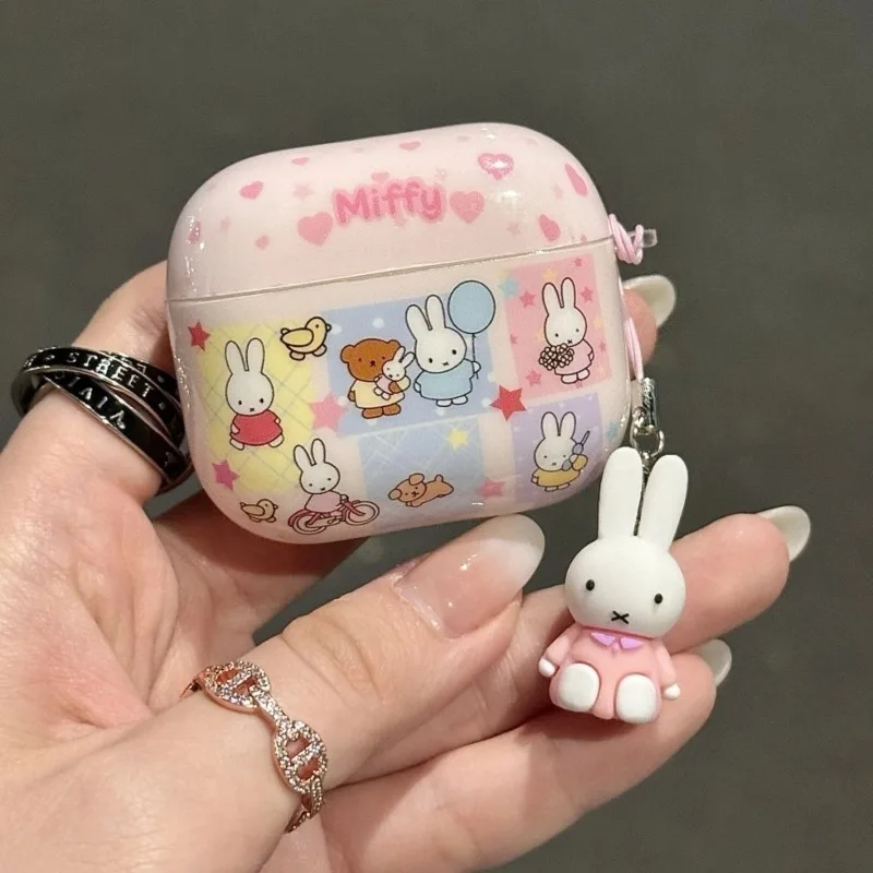 Cartoon Kawaii New Earphone Shell Headphone Protective Cover Applicable AirPods Anti-fall Practical Ultra Thin Water Proof Miffy