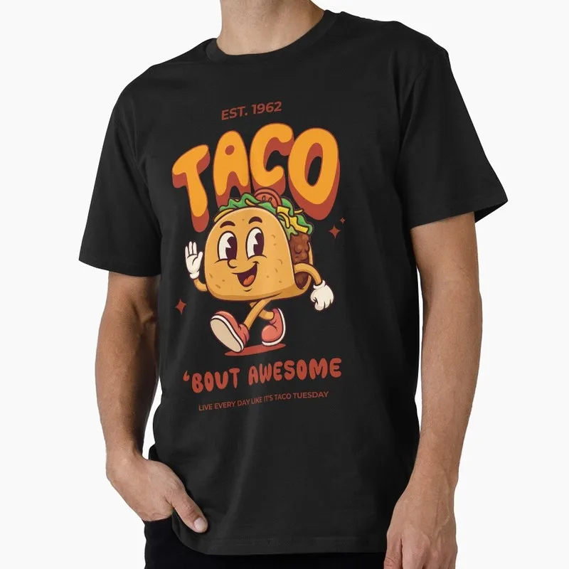 Mexican Street Food Tacos Graphic T Shirt 0915 Unisex Short Sleeve Funny Tee Taco Tuesday Cinco De Mayo Casual Streetwear Tops