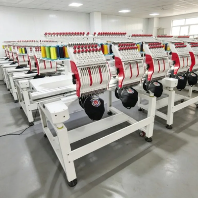

Dual Output Embroidery System 2 Heads 16 Needles Industrial Embroidery Machine for High Volume Hat Production