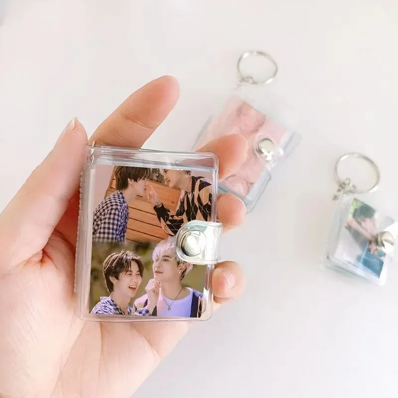 1PC Bounprem HD Poster Mini Album Keychain Thai TV Hemp Rope Drama Stills Photo 1 Inch Pocket Interstitial Album ID Storage Book