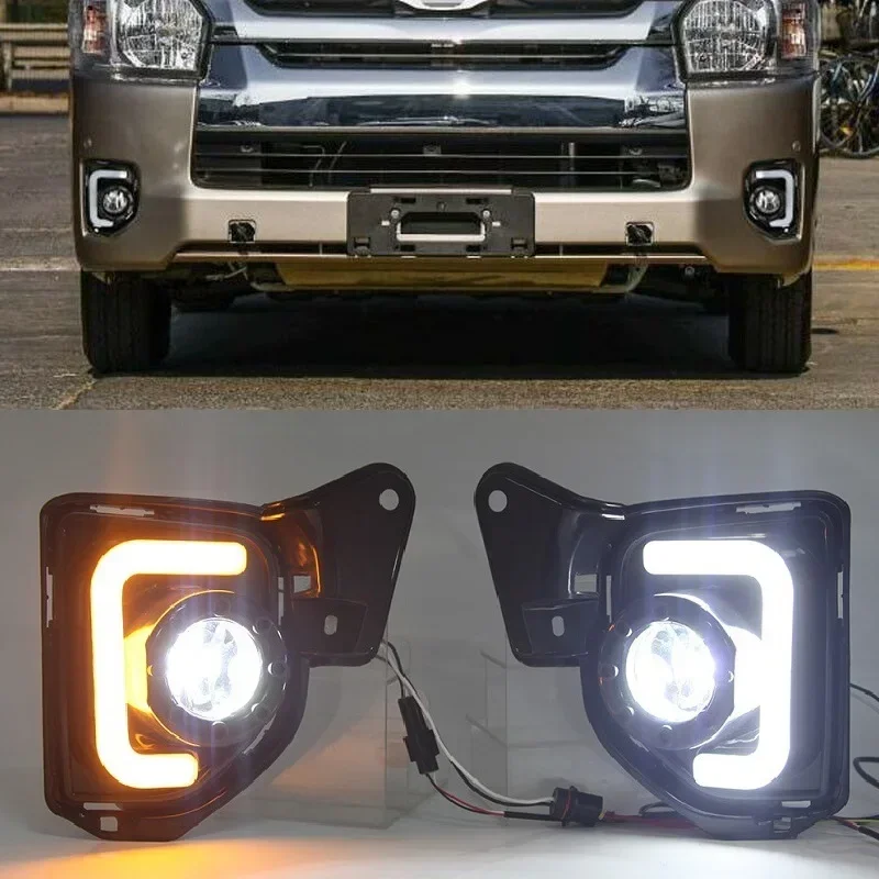 

LED Front bumper day light Daytime running lights turn signals Light for Toyota Hiace 2014 2015 2016