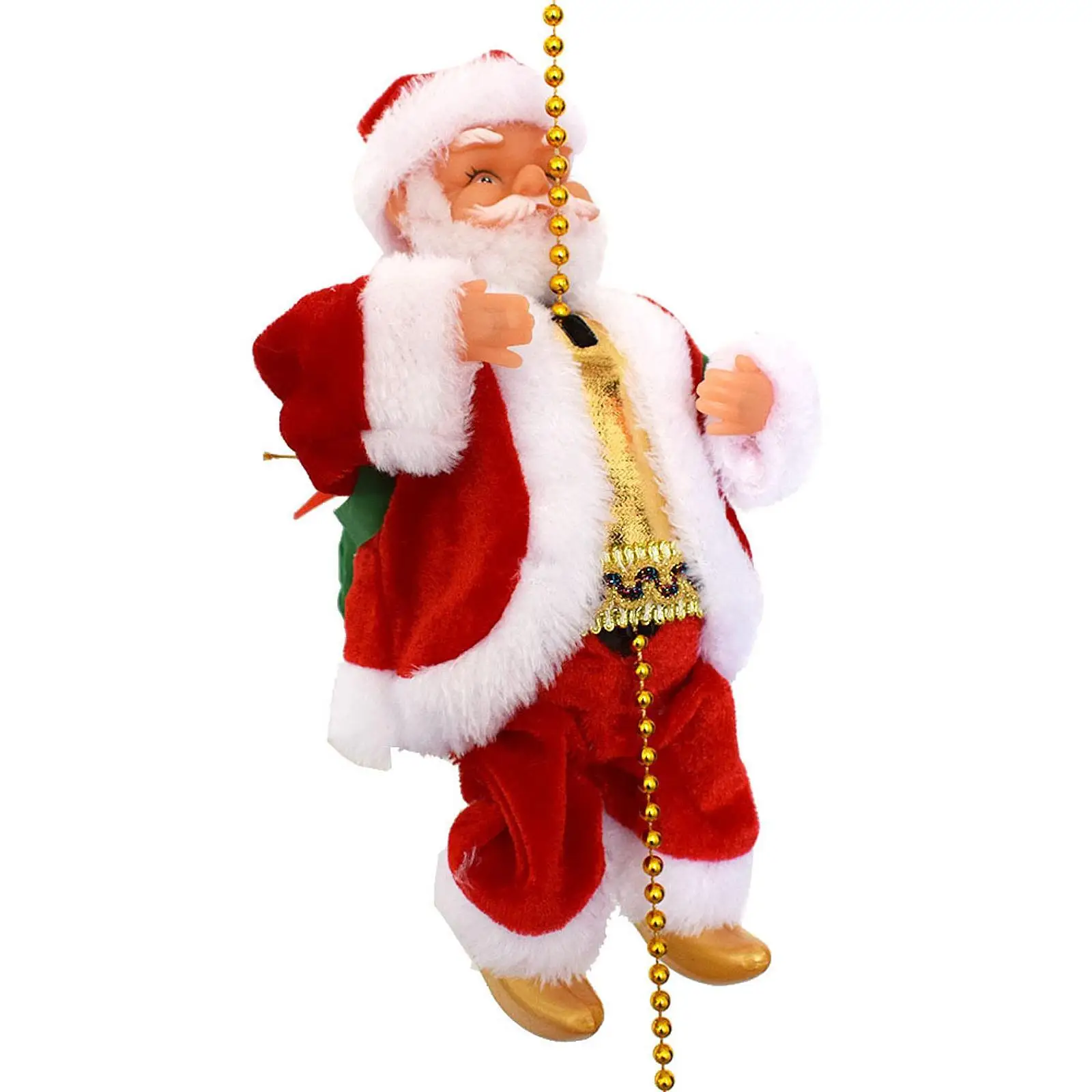 Hanging Climbing Santa Claus with Music Electric Rope Ladder Doll for Christmas Tree Decorations Xmas Gift Party