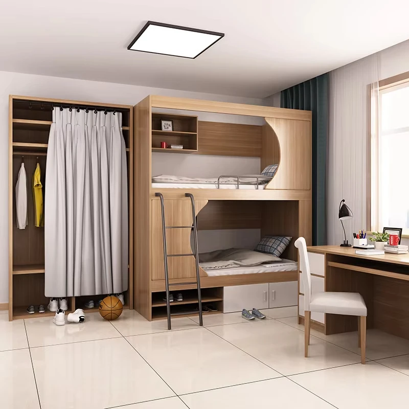 Double space capsule staff dormitory beds student high and low beds single youth apartment bunk beds