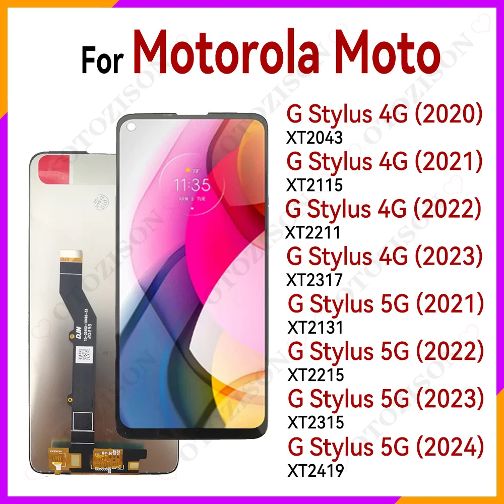 Pantalla LCD táctil para Motorola Moto G Stylus 5G 2021 XT2131 /G Stylus 5G 2022 XT2215 / G Stylus 5G 2023 XT2315 / G Stylus 5G 2024 XT2419 / G Stylus 4G 2020 XT2043 GStylus 4G 2021 XT2115 4G 2022 XT2211 4G 2023 XT2317