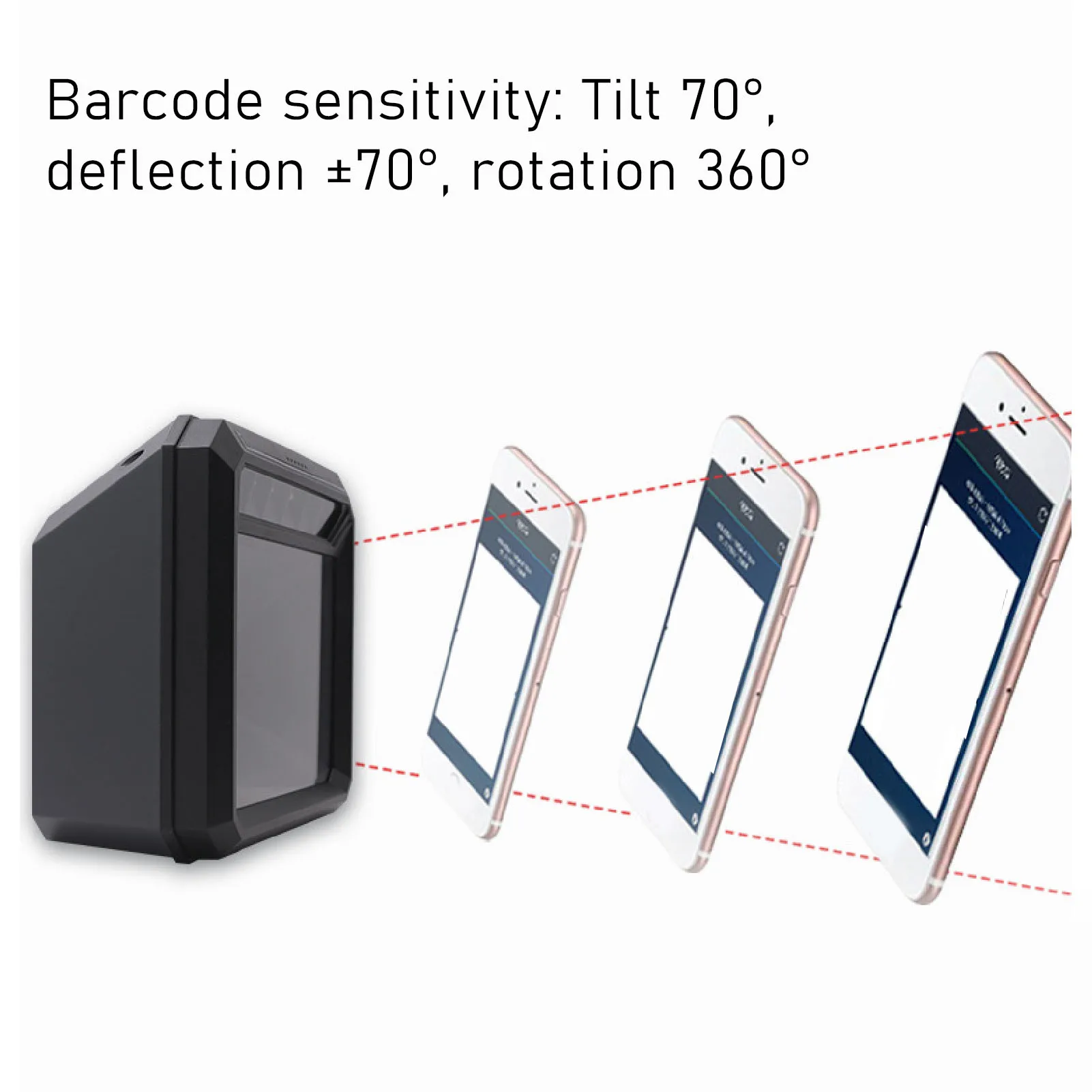 2D Barcode Reader 1D 2D  Desktop QR Barcode Scanner Handled USB Automatic 1D Barcode  Reader for Shop Supermarket Retail Stores