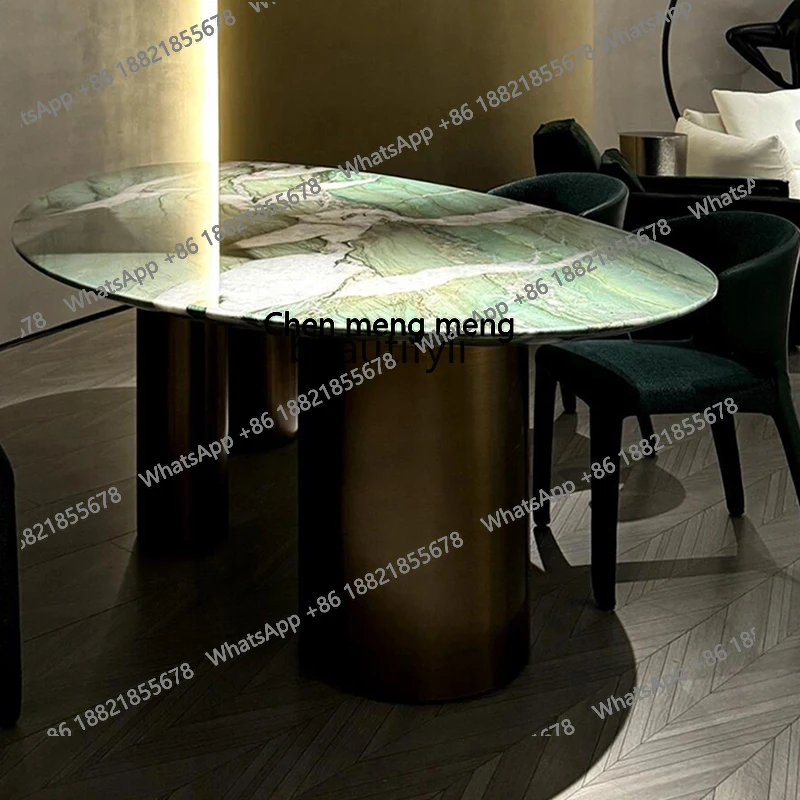

Modern, luxury stone dining table, light luxury high-end design, large apartment, water drop-shaped marble dining table H H