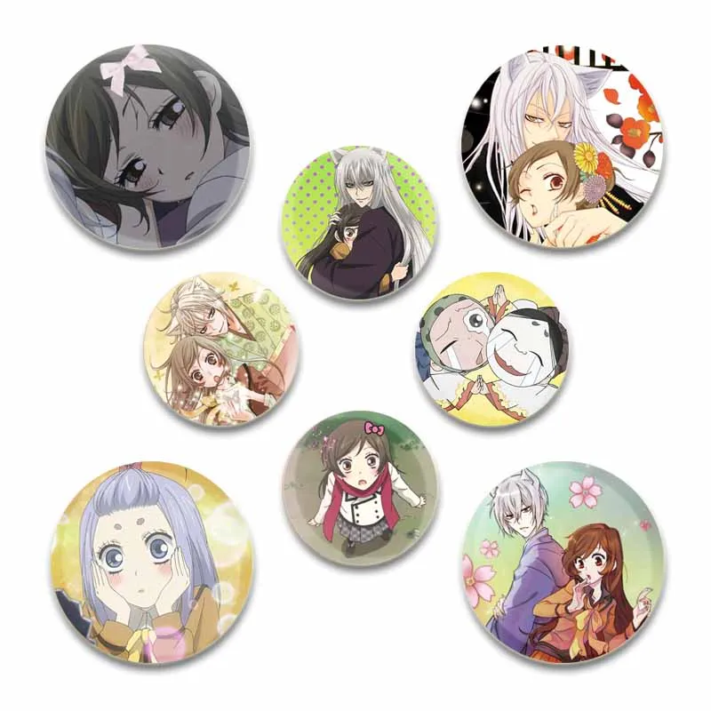 Insignia de beso de Anime Kamisama, alfileres de plástico de hojalata, broches de botón para decoración de mochila, accesorios, regalos de joyería, 32/44/58mm