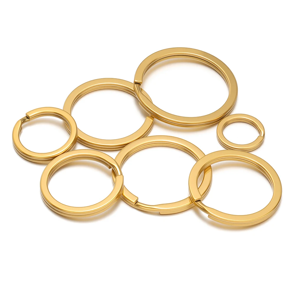 

10 шт., круглые брелоки из нержавеющей стали, плоский разделенный брелок для ключей для DIY, брелок для ключей, ювелирные изделия, подарки, аксессуары, оптовая продажа