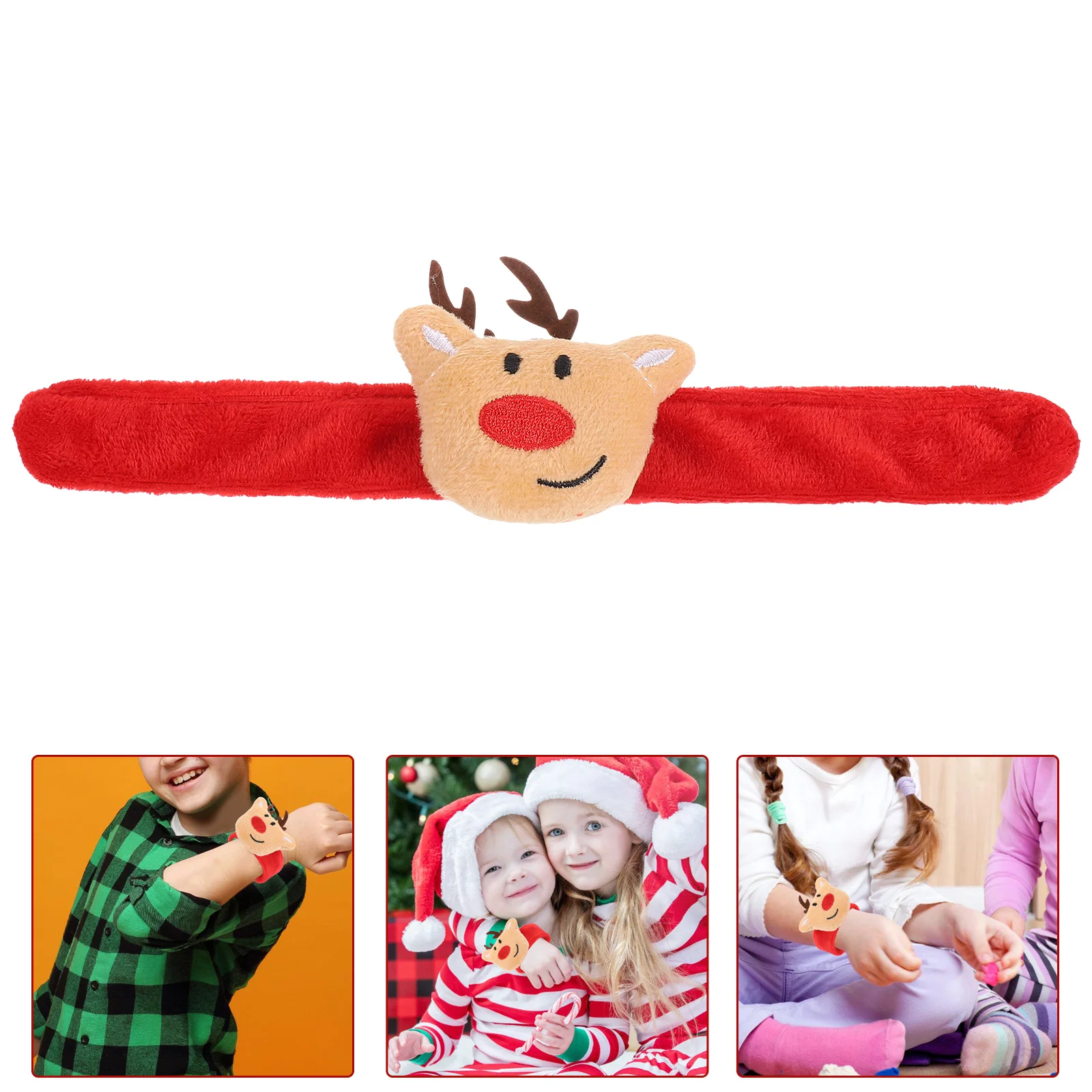 

Christmas Slap Bracelets Xmas Party Wristb s Decorative Snap RingSlap for Kids Lightweight Safe Play Compact Size Easy