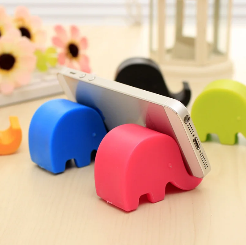 Candy Color Universal Mobile Phone Holder For iPhone 13 12 Pro Samsung Huawei Xiaomi Cartoon Elephant Shape Phone Stand Stents