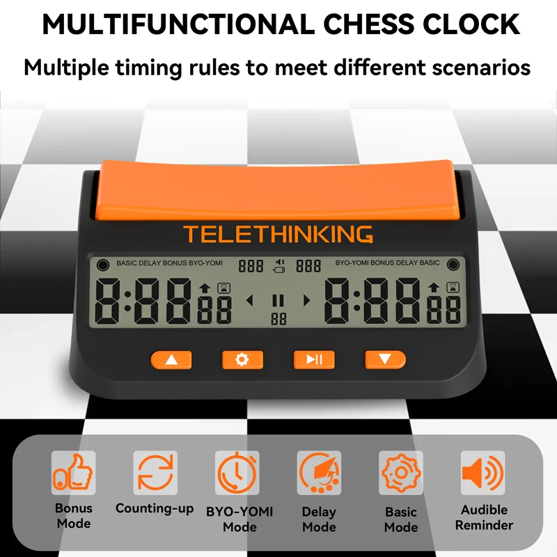 GC01 Digital Chess Timer Multipurpose Portable Professional Chess Clock Count Up/Down Precision Board Game Timer Stopwatch view 2