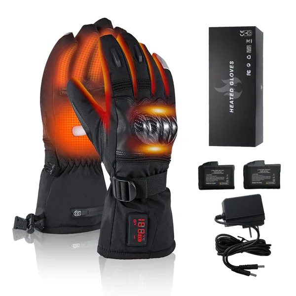

Мотоциклетные перчатки с электрическим подогревом и цифровым дисплеем, точный переключатель контроля температуры, водонепроницаемые термоперчатки