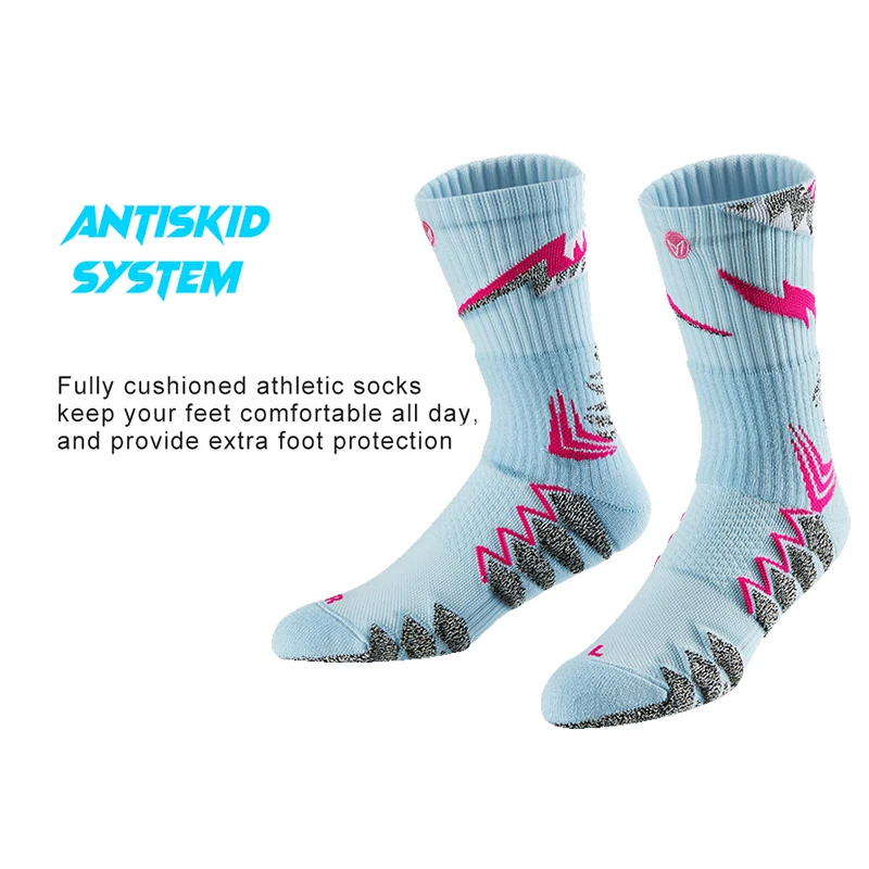 Athletic Men\'s Crew Socks with Thicker Padding Elastic Sport Basketball Socks For Outdoor Activities Comfy  Socks