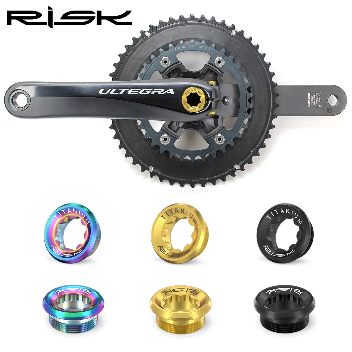 RISK M20x8mm M6x18mm Titanium Bicycle Crankset Cover Bolts XT XTR Mountain Road Bike Plum Blossom Bottom Bracket Crank Arm Screw