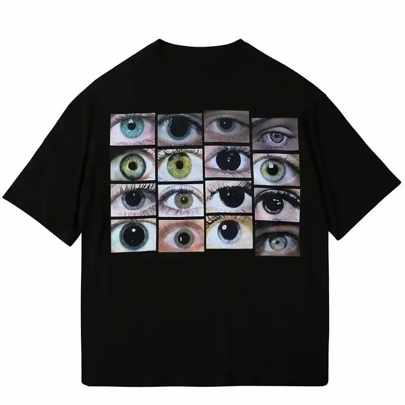 Eyes Printed Harajuku Y2K T-shirt Hip Hop Street Dress T-shirt Casual Loose Cottont Shirt Fashion