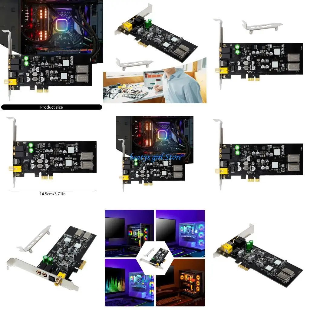 

C7AB High Precise PCIe Digital Audios Sound Card Delivers 16/24Bit 48kHz Sampling For Professional Decoding Systems CM108AH