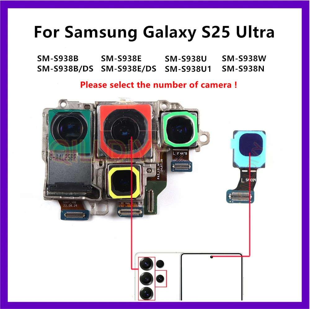 Front Rear Camera Phone Telephoto / Periscope / Wide / Main Back Camera Replace For Samsung Galaxy S25 Ultra SM-S938B S938