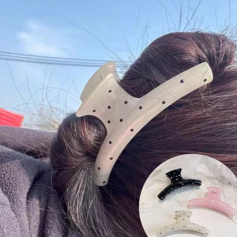 موضة Bowknot القوس مشبك شعر لطيف دبوس الشعر الاكريليك البولكا نقطة مشبك شعر الكورية نمط كبير القرش كليب مشبك شعر كبير فتاة