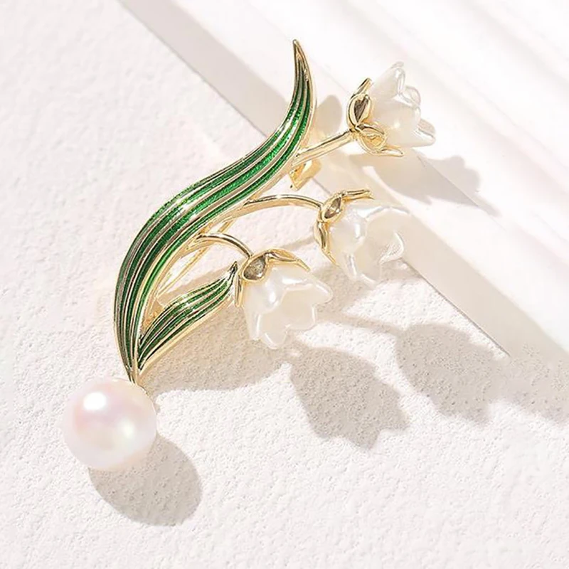 Fashion Plant Lily Of The Valley Flower Brooches Women Clothing Coat Jewelry Banquet Wedding Party Accessories Gifts