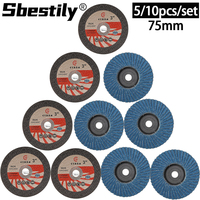 5/10pcs 75mm 3inch Mini Resin Cut Off Wheel Flap Disc Zirconia Grinding Wheel Circular Resin Cutting Disc For Angle Grinder Tool